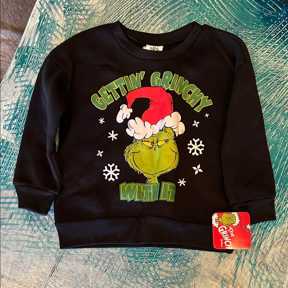 Dr. Seuss Black Grinch Kids Sweatshirt